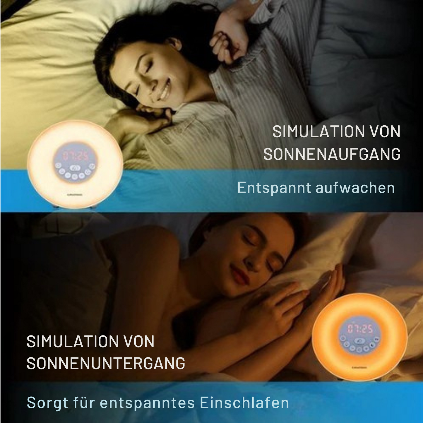 Grundig - Wake-Up Light - mit UKW-Radio - Lichtwecker mit Sonnenaufgangssimulation - 10 Naturtöne und Farblichter - Weiß