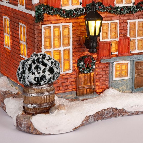 LuVille Weihnachtsdorf Miniatur-Kanalhaus - L11 x B12 x H19 cm