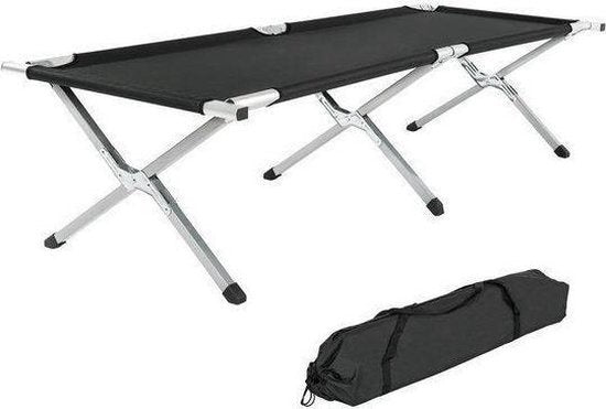 TecTake Feldbett - xl Feldbett 190 cm - Schwarz - 401212