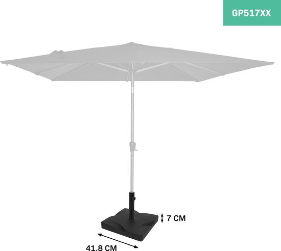 VONROC Sonnenschirmsockel - quadratisch - 20kg - 42 x 42 cm - Schwarz