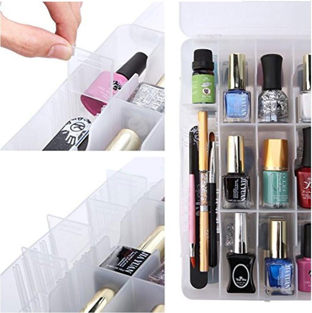 Jojobasic 48 Gitterhalter Display Container Organizer Aufbewahrungsbox - 48 Fächer - Transparent - 34.5x30x8 cm