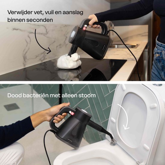 Techweise TS Compact Handdampfreiniger - 15 Zubehörteile - 1200W 2.6 Bar- Nass & Trocken Funktion - Handdampfreiniger