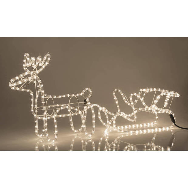 Generic Weihnachtsbeleuchtung - Weihnachts-Rentier mit Schlitten - Warmweiß