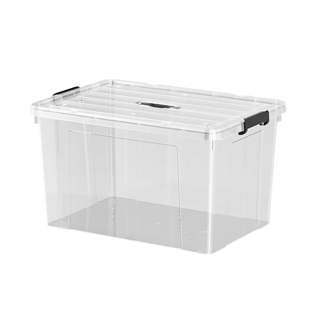 E-Yayun Aufbewahrungsboxen mit Deckel, 4er-Set – 51 x 39 x 27 cm – besonders stabil und stapelbar – transparent