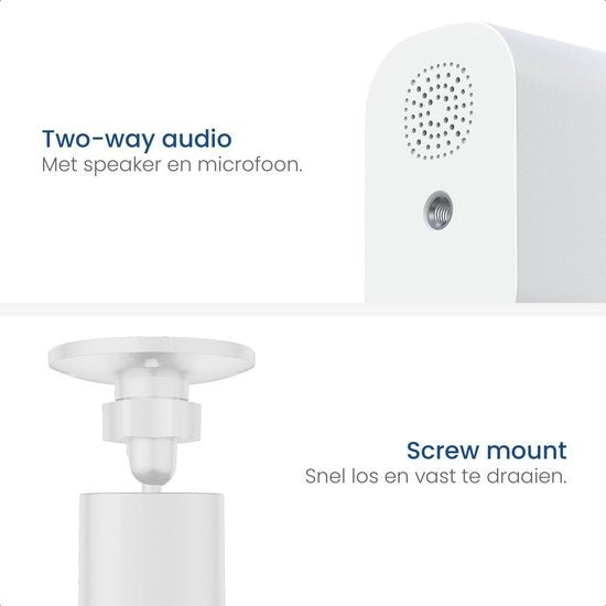 Gologi kabellose Kamera auf Batterie - Sicherheitskamera - Mit Nachtsicht - WiFi-Kamera - Sicherheitskamera - Wiederaufladbar - Niederländischsprachige App - Weiß