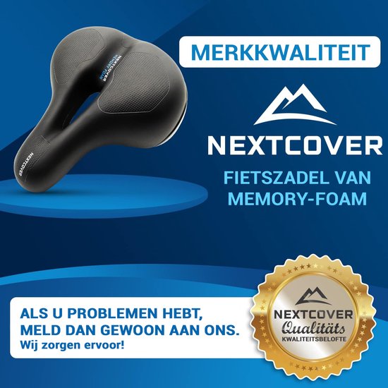 Nextcover Fahrradsattel – Airflow – Ergonomisch – Memory-Schaum – Schwarz