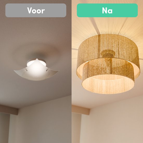 Nolt Deckenleuchte - Deckenleuchte - E27 Lampe - Ländlich - ⌀ 45cm - Jute - Braun