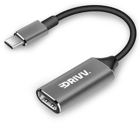 Drivv. USB-C-zu-HDMI-Adapter – Unterstützt 4K bei 30 Hz – Konverter – Typ C zu HDMI – Thunderbolt 3 – Grau