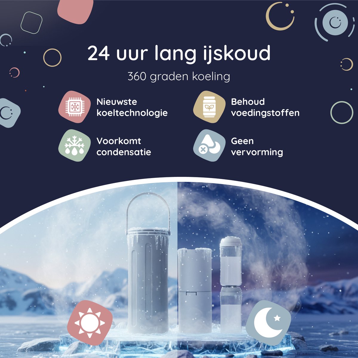 Numsy MilkPod Cooling Tubes – Babyflaschenkühler – inkl. 2 Flaschen à 350 ml