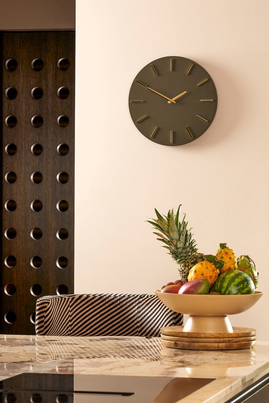 Mica Decorations Brixen Wanduhr - Ø36 cm - Dunkelgrün