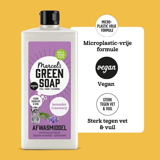 Marcel's Green Soap Spülmittel – Lavendel & Rosmarin – 6 x 500 ml