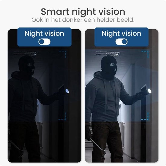 Gologi kabellose Kamera auf Batterie - Sicherheitskamera - Mit Nachtsicht - WiFi-Kamera - Sicherheitskamera - Wiederaufladbar - Niederländischsprachige App - Weiß