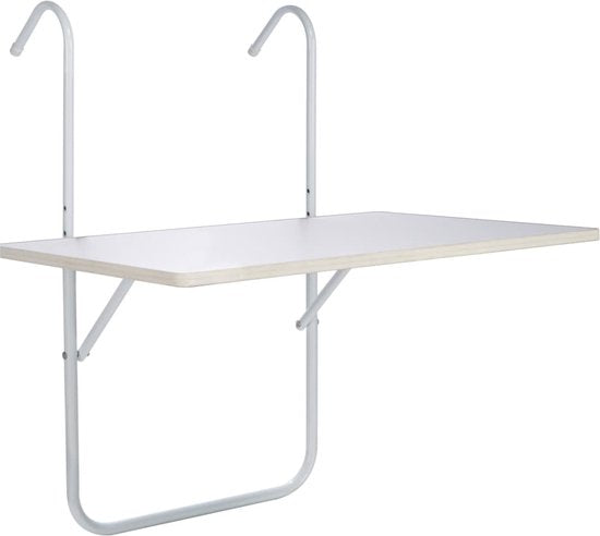 HI Klappbarer Balkontisch 60 x 40 x 1,2 cm, weiß