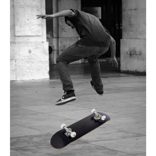 Küste Skateboard Komplettboard Funboard Minicruiser Woodboard Longboard 20x79cm Schwarz