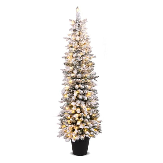 costway Künstlicher Weihnachtsbaum mit Beleuchtung - 180 cm - 140 LED-Lichter