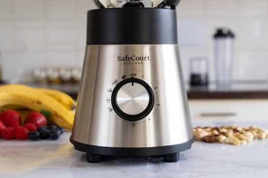 Safecourt Kitchen Standmixer - 1000 W - 1,5 L Glasbehälter - 5 Programme - Smoothie Blender Set