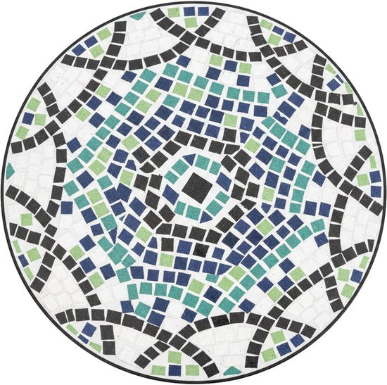 AXI Lola Mosaik-Pflanztisch, rund, mehrfarbig – 3er-Set – Beistelltische – Verschiedene Größen – Mosaik-Optik – Mit Keramikfliesen eingelegt – Für den Innenbereich, den Garten, die Terrasse und den Balkon