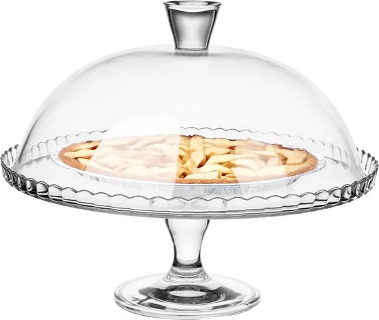 Pasabahce-Platte – mit Glasglocke – Glas – 32,2 cm