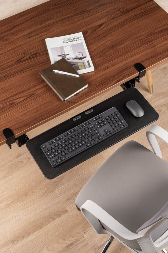 VDD Gaming Tastaturablage unter dem Schreibtisch - Ergonomisches Sitzen - Höhenverstellbar und ausziehbar - Schwarz