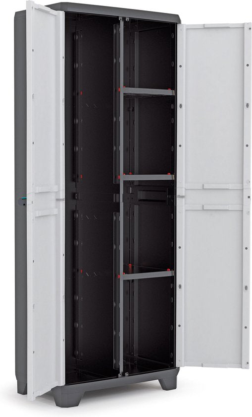 Keter Linear Utility Storage Cabinet - 68x173x39 cm - Grau/Schwarz