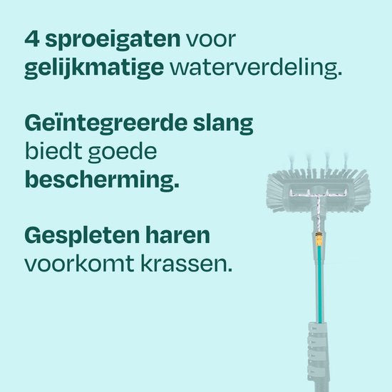 VONROC Hybrid-Teleskop-Waschbürste – Aluminium/3K-Vollcarbon – 6,5 m – inkl. 5-flächigem Bürstenkopf, 9 m Wasserschlauch und Seifenspender