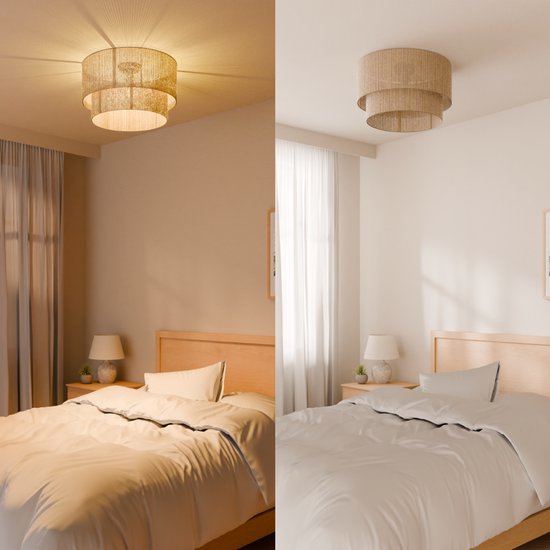 Nolt Deckenleuchte - Deckenleuchte - E27 Lampe - Ländlich - ⌀ 45cm - Jute - Braun