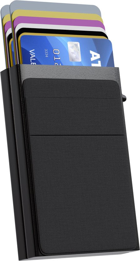Nuvance Kartenhalter ausziehbar - 18 Karten - Rfid-Schutz - Kartenhalter für Männer & Frauen - Kreditkartenhalter - Schwarz