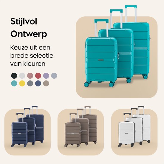 SKYCASES Urban Adventurer - Großer Reisekoffer - Zahlenschloss - 49x30x75cm - 110L - Reisekoffer mit Kofferschloss - Spinner-Räder - Grün