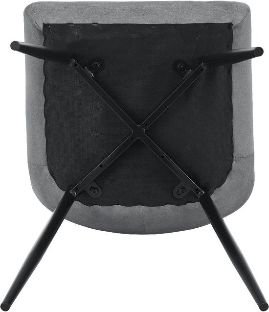 Stahl-Esszimmerstühle Blanca - 2er-Set - Hellgrau - Samt