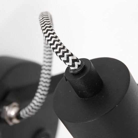 Spot-Wandleuchte Acier 3337ZW Schwarz, E27-Fassung, dreh- und neigbar, Metall, Mexlite
