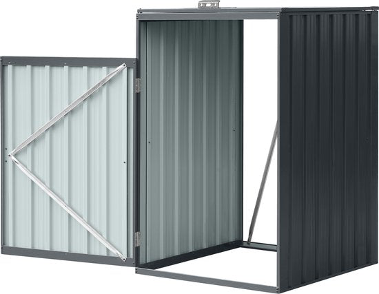 AXI Owen Metall-Containerverkleidung Anthrazit – Kliko-Verkleidung für 1 Abfallcontainer – max. 240 l – Gute Belüftung