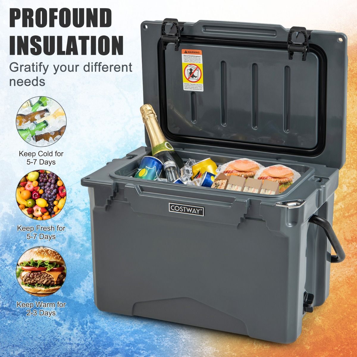 Coast Kühlbox – rotationsgeformt – isoliert – 21 Liter – grau