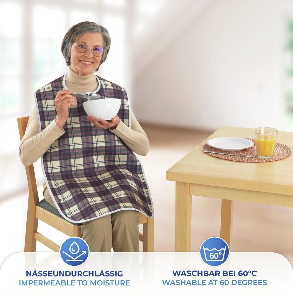 Küchenschürze Braun/Rot kariert – 43 x 91 cm – Waschbar bei 60 °C