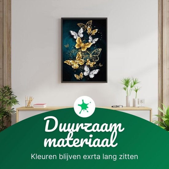RubyeÂ® Malen nach Zahlen Erwachsene - Schmetterlinge - Inklusive Pinsel - Leinwand Malerei Leinwand - Farbe nach Zahlen - 40x50cm