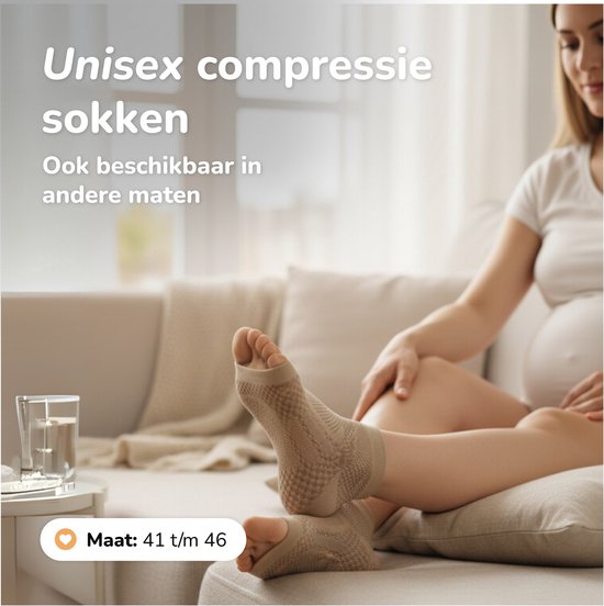 Alyze Compression Socks - 2 Paar - Größe 41-46 - Für Frauen und Männer - Neuropathie - Strümpfe - Medizinische Stützstrümpfe - Diabetes - Bett - Schlaf - Sport - Socken - Durchblutung & Laufen