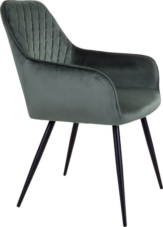 House Nordic Harbo Esszimmerstuhl Samt Grün - 2er Set