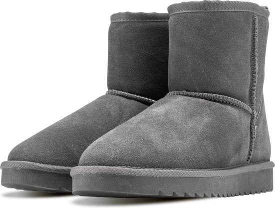 Hausschuhe Damen - Hausschuhe - Damenstiefel - Rutschfest - Memory Foam Fußbett - Grau - Größe 40