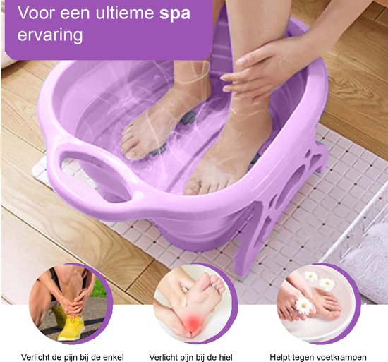 Noswo Fußbad - Fußbad zusammenklappbar - Fußbad mit Massage - Fußmassage - Lila