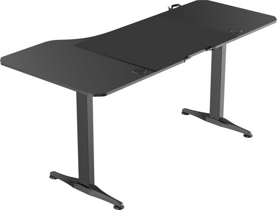 VDD Gaming – Schreibtisch – Gaming-Schreibtisch – Sitz-Steh-Schreibtisch – elektrisch höhenverstellbar – Sitz-Steh-Schreibtisch – Gaming-Schreibtisch – Computertisch – 160 x 75 cm – schwarz – maximale Höhe 117 cm