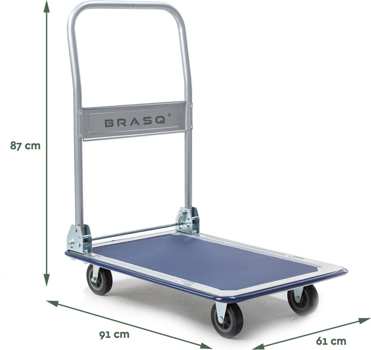 BRASQ Plattformwagen Zusammenklappbar - Kapazität 300 KG - Transportwagen - Lagerwagen - Plattformwagen