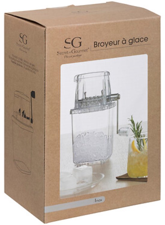 Secret de Gourmet Eiszerkleinerer / Eismühle – mit Deckel – transparent – manuell
