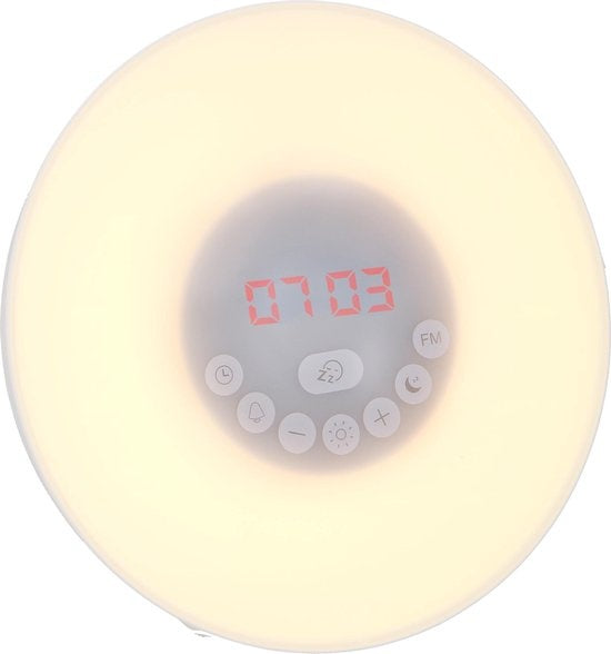 Grundig Wake Up Light - Nachtlicht mit Zeitanzeige - Lichtwecker mit FM-Radio und Naturgeräuschen