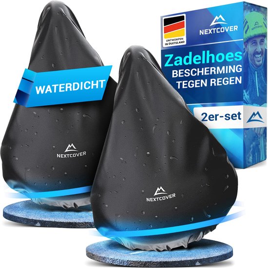 NEXTCOVER® Universal-Sattelüberzug Fahrrad 2er-Set - 100% wasserdichter Sattelüberzug - Sattelüberzug Regen oder Sonnenschein mit UV-Schutz