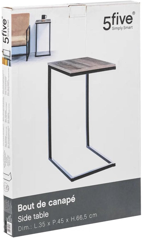 Five®-Beistelltisch – Metall/Holz – Länge 45 x Breite 35 x Höhe 66,5 cm