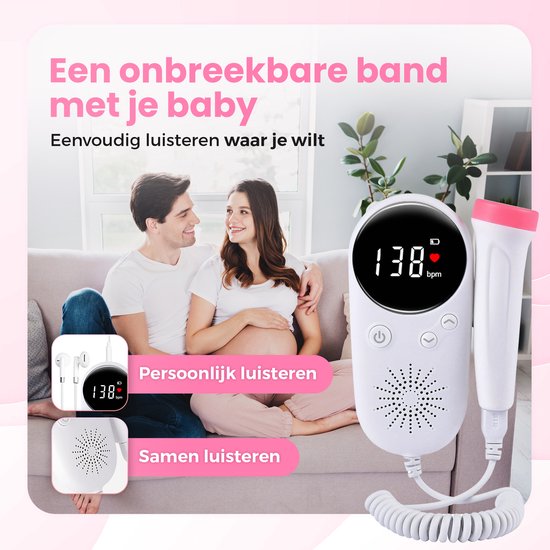 Gatson Doppler Plus - Inklusive E-Book, Doppler-Gel und Batterien - Doppler Baby - Baby-Herz-Monitor - Baby-Dusche-Geschenk - Schwangerschaft