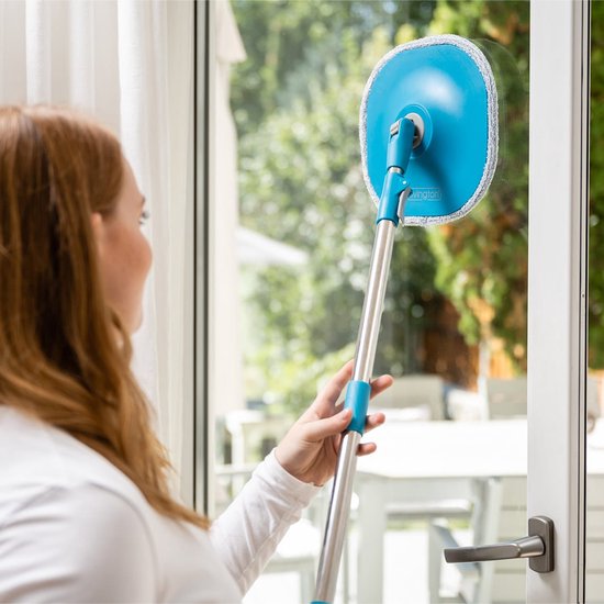 Livington Clean Water Spin Mop Frischwasser-Wischsystem inklusive Reinigungsmittel und Pads – trennt Schmutzwasser von Sauberwasser – Wischmopp für jeden Bodenbelag – um 360° drehbarer Wischkopf – Versandhandelsausgabe