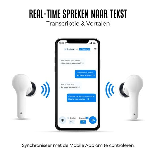 Shine Translation Computer - Sprachübersetzungsgerät - Wireless Earbuds White - EarPods mit Ãœbersetzungsfunktion - Bluetooth 5.0 - 127 Sprachen und 97% Genauigkeit - 24 Stunden Batterie