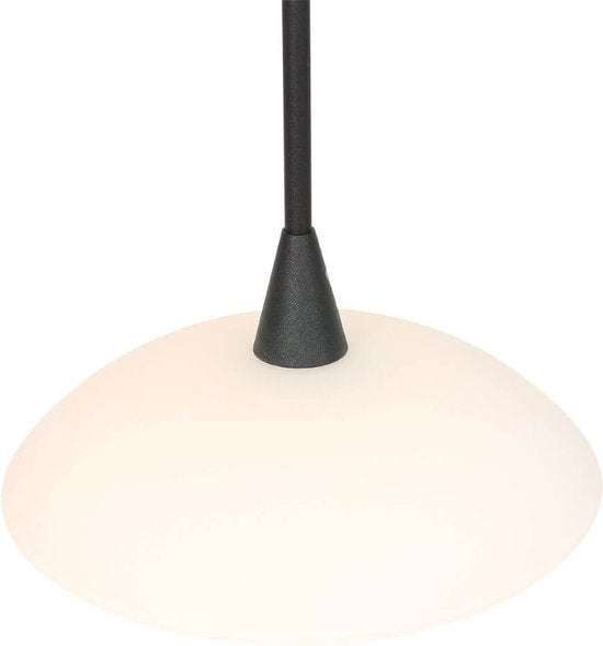 Hängeleuchte „Tallerken“ 2654ZW Schwarz – Modern, höhenverstellbar, Material: Glas und Metall, für den Innenbereich, Steinhauer