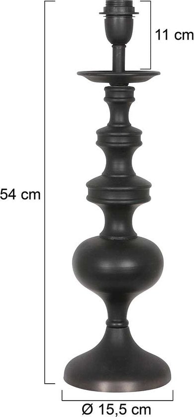 Anne Lighting Tischleuchte Lyons - schwarz - Metall - 15,5 cm - E27 Fassung - 3467ZW