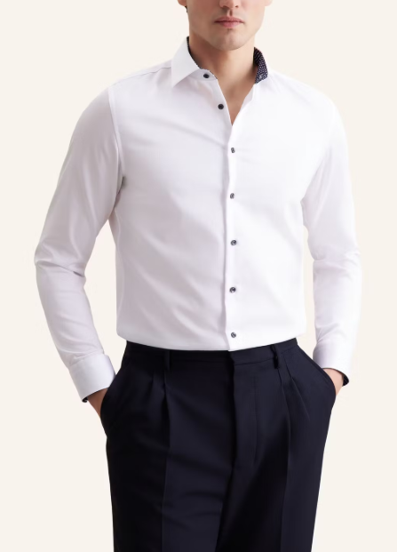 Seidensticker Herrenhemd Weiß - Slim Fit - New Kent Kragen - Größe 40 - Extra lange Ärmel